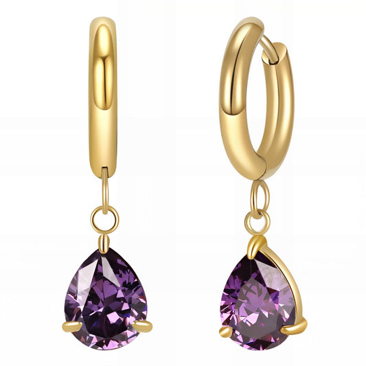 Earrings, 18K Gold Plated Steel