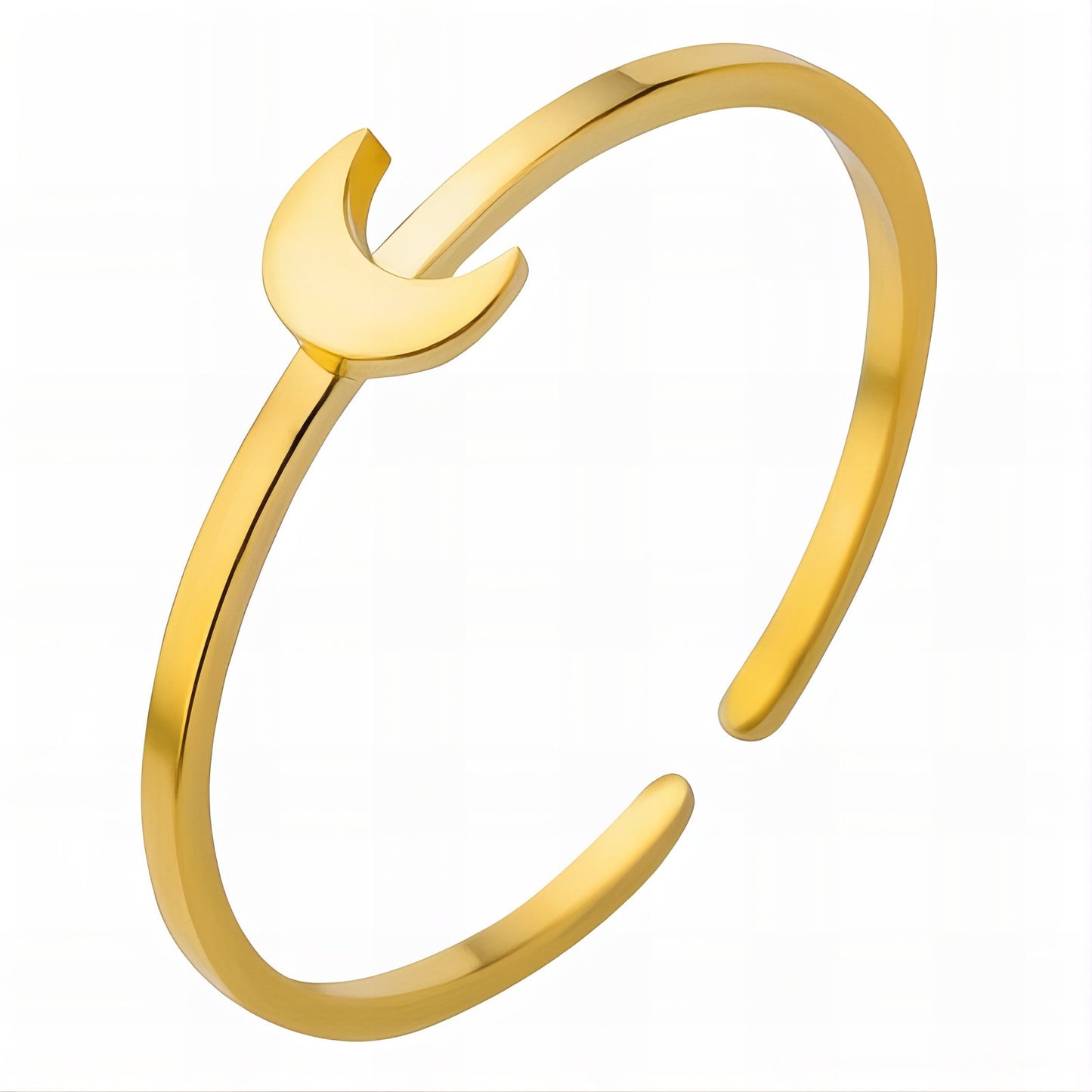 Crescent Ring, 18K Gold Plated Steel