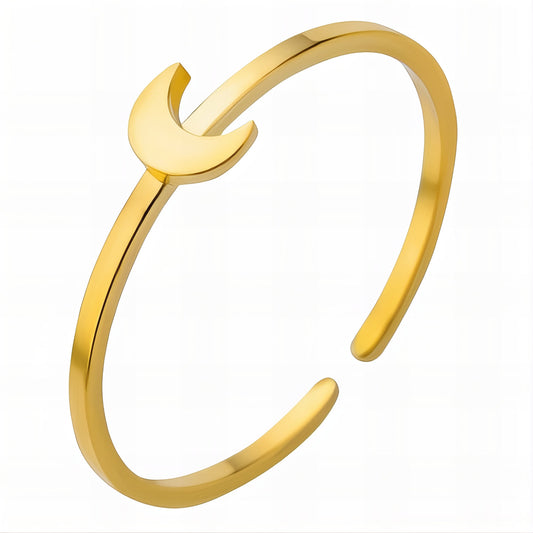 Crescent Ring, 18K Gold Plated Steel