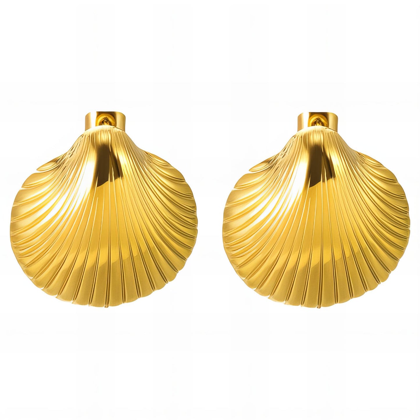 Seashells Earrings, 18K Gold Plated Steel