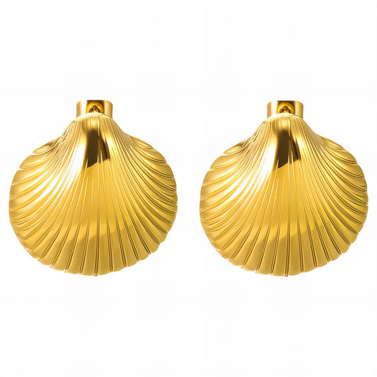 Seashells Earrings, 18K Gold Plated Steel