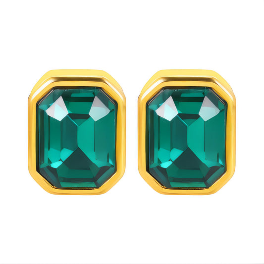 Earrings, 18K Gold Plated Steel