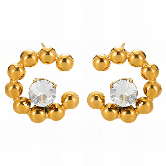 Earrings, 18K Gold Plated Steel