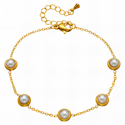Bracelet, 18K Gold Plated Steel