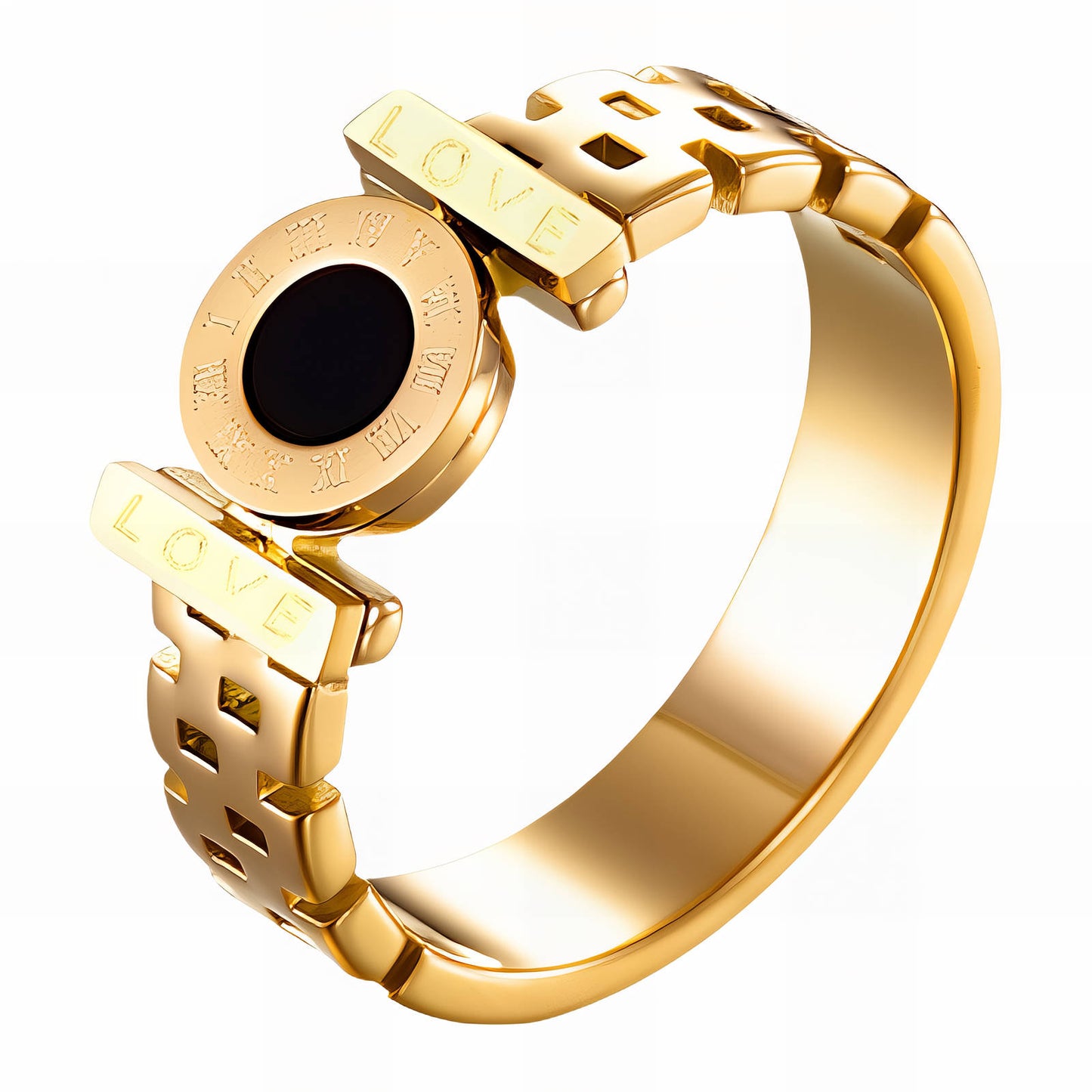 Ring, 18K Gold Plated Steel