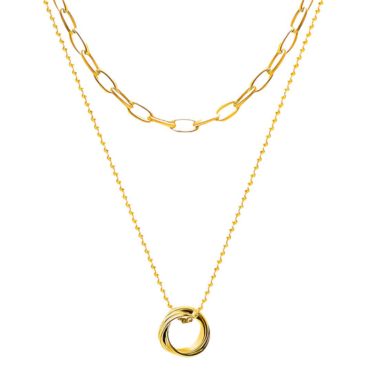 Necklace, 18K Gold Plated Steel – Luxoroia Dainty Waterproof Gold-Plated Jewelry