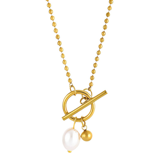 Necklace, 18K Gold Plated Steel