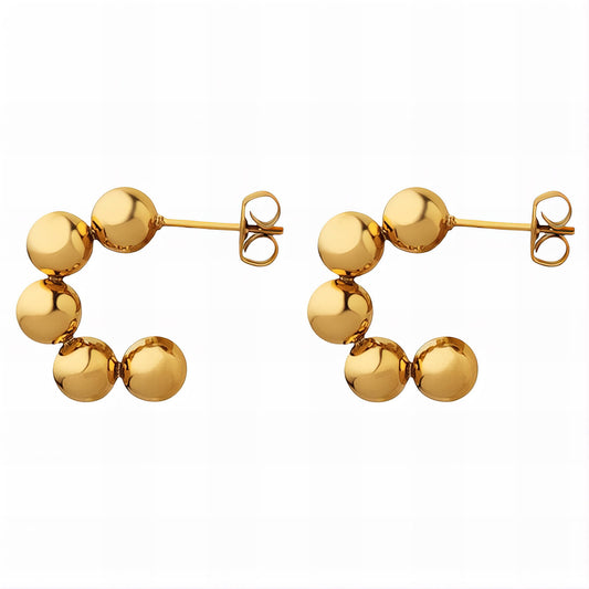 Earrings, 18K Gold Plated Steel