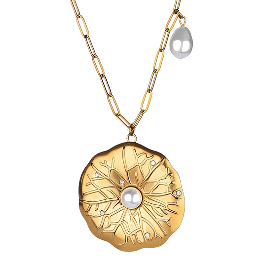 Necklace, 18K Gold Plated Steel – Luxoroia Dainty Waterproof Gold-Plated Jewelry