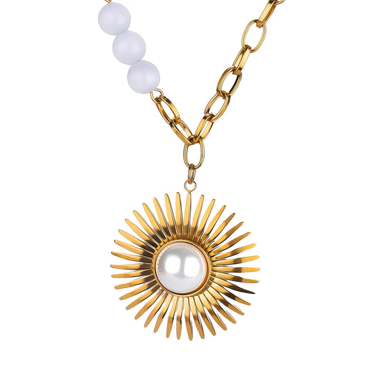Flower Necklace, 18K Gold Plated Steel – Luxoroia Dainty Waterproof Gold-Plated Jewelry