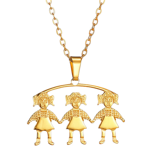 Girls Necklace, 18K Gold Plated Steel – Luxoroia Dainty Waterproof Gold-Plated Jewelry