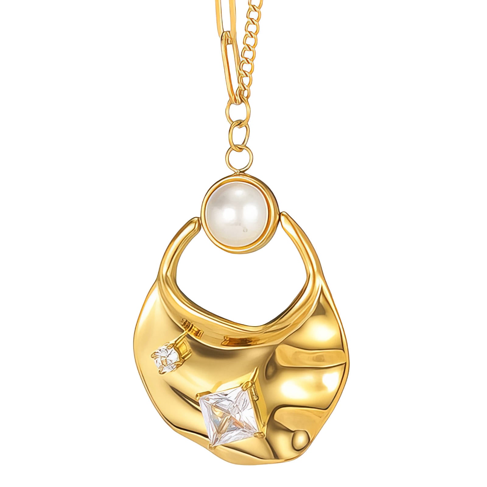 Necklace, 18K Gold Plated Steel – Luxoroia Dainty Waterproof Gold-Plated Jewelry