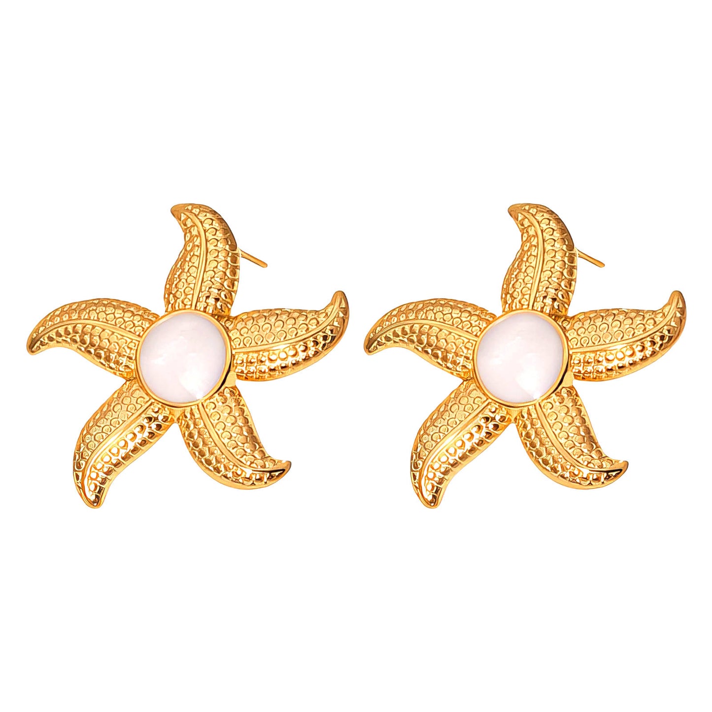 Stars Earrings, 18K Gold Plated Steel