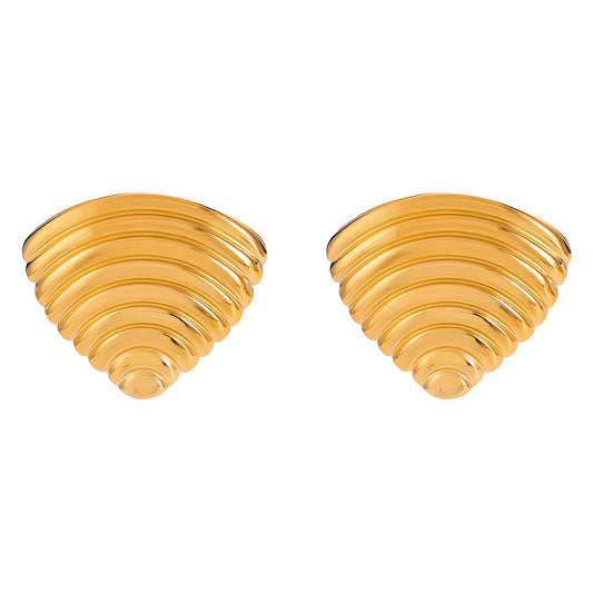 Earrings, 18K Gold Plated Steel