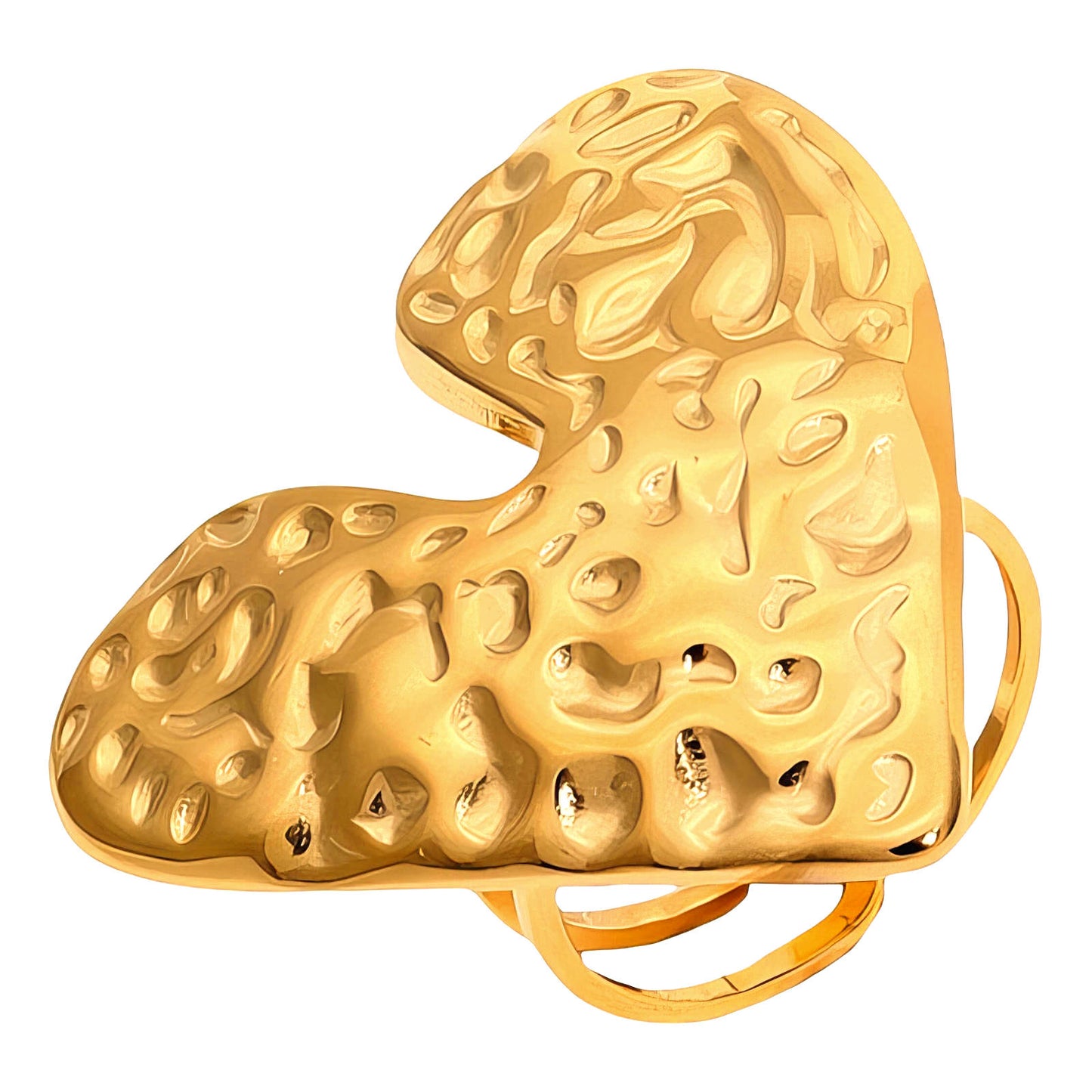 Heart Ring, 18K Gold Plated Steel